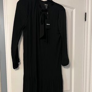 DKNY black pleated dress